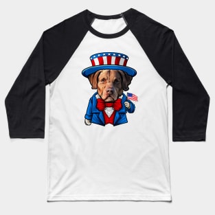 Fourth of July Chesapeake Bay Retriever Baseball T-Shirt